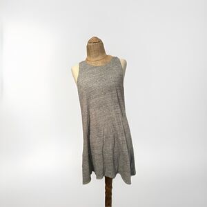 GAP Womens Tank Dress Grey Slub Sleeveless Casual Linen Cotton Swing Medium